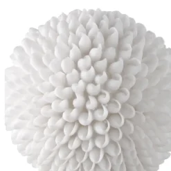 Kirkland's Home White Sea Shell Sphere Crystal Base Statue- Statues & Figurines
