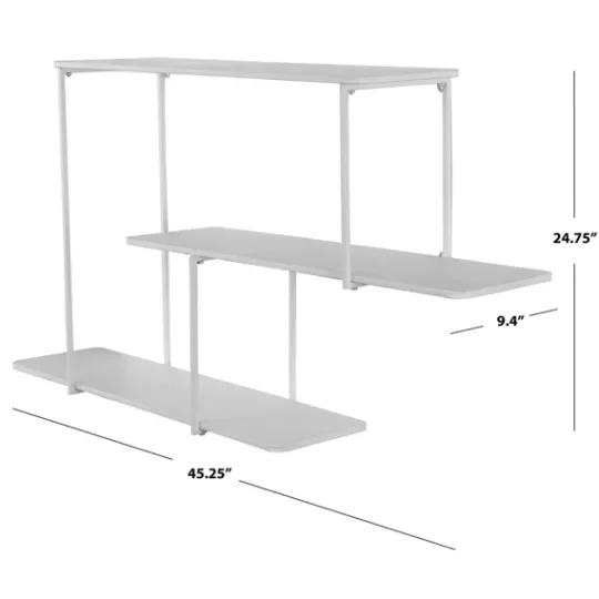 Kirkland's Home White Staggered 3-Tier Wall Shelf- Shelves