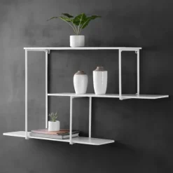 Kirkland's Home White Staggered 3-Tier Wall Shelf- Shelves