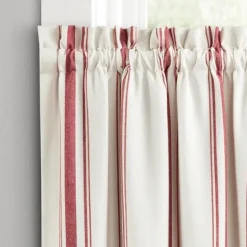 Kirkland's Home White Stripe Cafe Curtain Panel Set, 36 In.- Curtains & Drapes