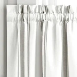 Kirkland's Home White Stripe Cafe Curtain Panel Set, 24 In.- Curtains & Drapes