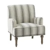 Kirkland's Home White Stripe Upholstered Accent Chair- Accent Chairs