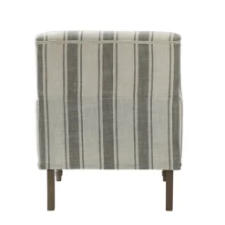 Kirkland's Home White Stripe Upholstered Accent Chair- Accent Chairs