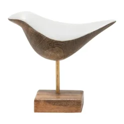Kirkland's Home White Swoop Mango Wood Bird Sculpture- Statues & Figurines