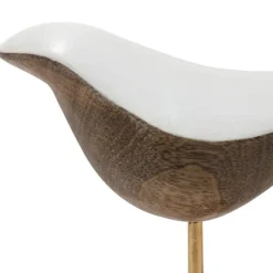 Kirkland's Home White Swoop Mango Wood Bird Sculpture- Statues & Figurines