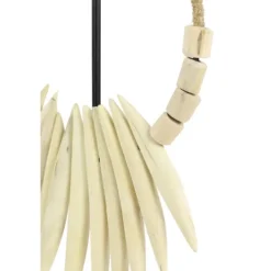 Kirkland's Home White Teak Wood Necklace Sculpture- Statues & Figurines