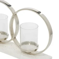 Kirkland's Home White Terrazzo Candle Holder Runner- Candle Holders