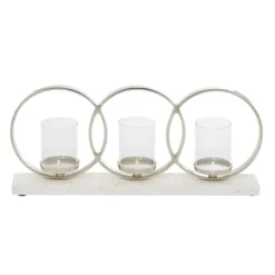 Kirkland's Home White Terrazzo Candle Holder Runner- Candle Holders