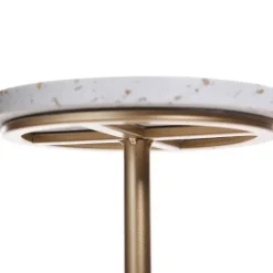 Kirkland's Home White Terrazzo Top And Base Accent Table- Accent & End Tables