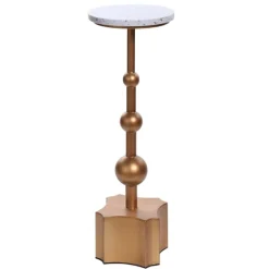 Kirkland's Home White Terrazzo Top And Base Accent Table- Accent & End Tables
