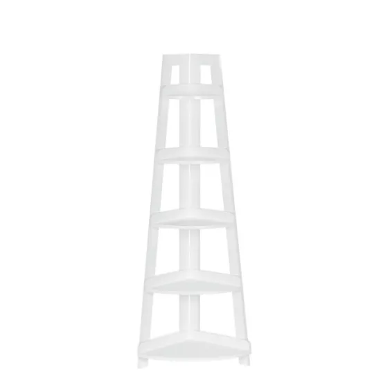 Kirkland's Home White 5-Tier Corner Ladder Bookshelf- Bookshelves