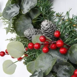Kirkland's Home White Tip Pinecone And Eucalyptus Wreath- Wreaths
