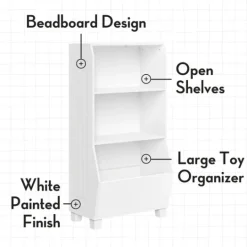 Kirkland's Home White Toy Organizer Cubby Bookshelf- Bookshelves
