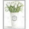 Kirkland's Home White Tulip Bouquet In A Vase Framed Art Print- Framed Art