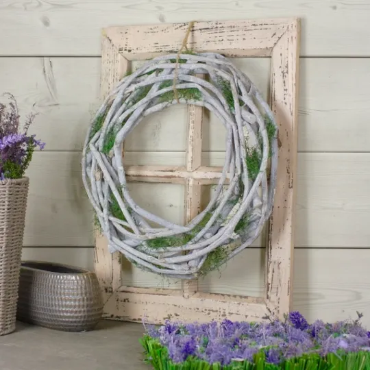 Kirkland's Home White Twig And Moss Wreath- Wreaths