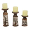 Kirkland's Home White Washed Botanical Candle Holders, Set Of 3- Candle Holders