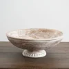 Kirkland's Home White Washed Mango Wood Pedestal Bowl, 12 In.- Decorative Bowls & Jars