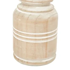Kirkland's Home White Washed Wood Carved Candle Holders, Set Of 3- Candle Holders