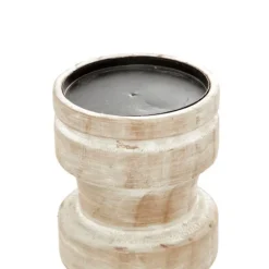 Kirkland's Home White Washed Wood Column Candle Holders, Set Of 3- Candle Holders