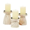 Kirkland's Home White Washed Wood Cone Candle Holders, Set Of 3- Candle Holders