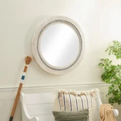 Kirkland's Home White Wood Aislinn Wall Mirror- Decorative Mirrors
