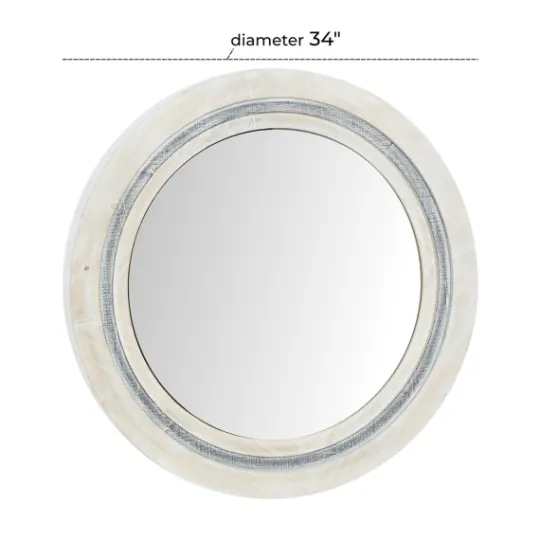 Kirkland's Home White Wood Aislinn Wall Mirror- Decorative Mirrors