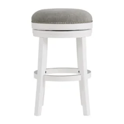 Kirkland's Home White Wood Backless Swivel 2-Pc. Bar Stool Set- Bar Stools & Counter Height Stools