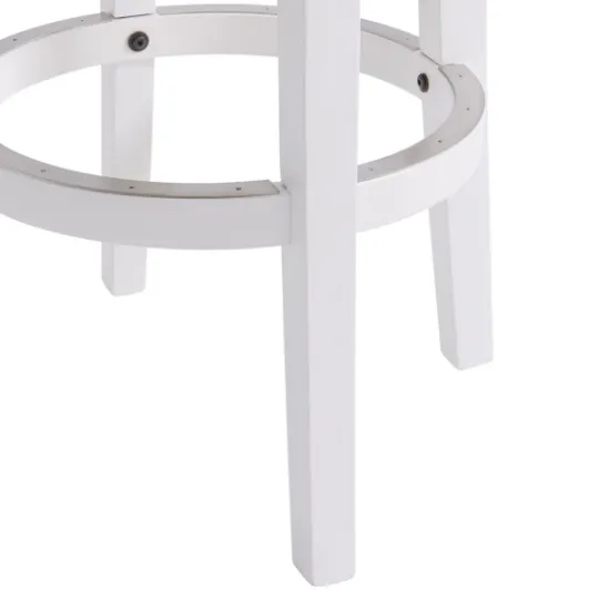 Kirkland's Home White Wood Backless Swivel 2-Pc. Bar Stool Set- Bar Stools & Counter Height Stools