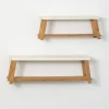 Kirkland's Home White Wood Bench Frame Wall Shelves, Set Of 2- Shelves