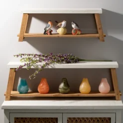 Kirkland's Home White Wood Bench Frame Wall Shelves, Set Of 2- Shelves