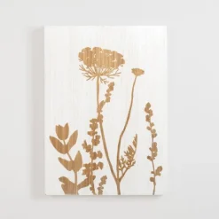 Kirkland's Home White Wood Botanical I Wall Plaque- Wall Plaques