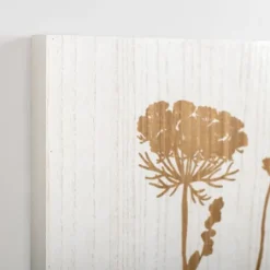 Kirkland's Home White Wood Botanical I Wall Plaque- Wall Plaques