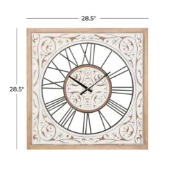 Kirkland's Home White Wood Farmhouse Square Wall Clock- Clocks
