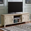Kirkland's Home White Wood Grooved Door Tv Stand- Tv Stands & Media Consoles