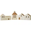 Kirkland's Home White Wood House Figurines, Set Of 3- Statues & Figurines
