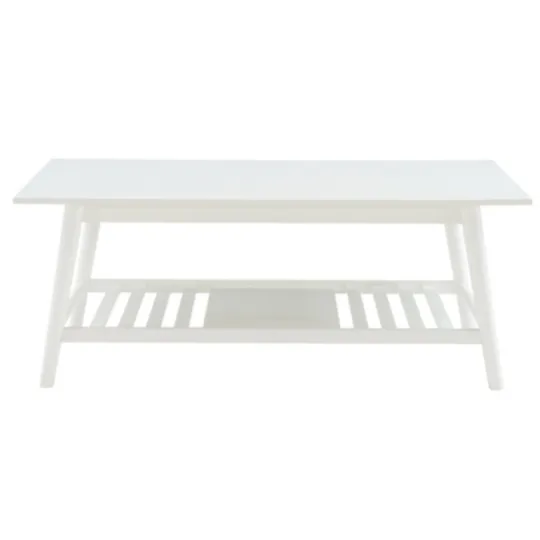 Kirkland's Home White Wood Midcentury Coffee Table- Coffee Tables