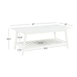 Kirkland's Home White Wood Midcentury Coffee Table- Coffee Tables