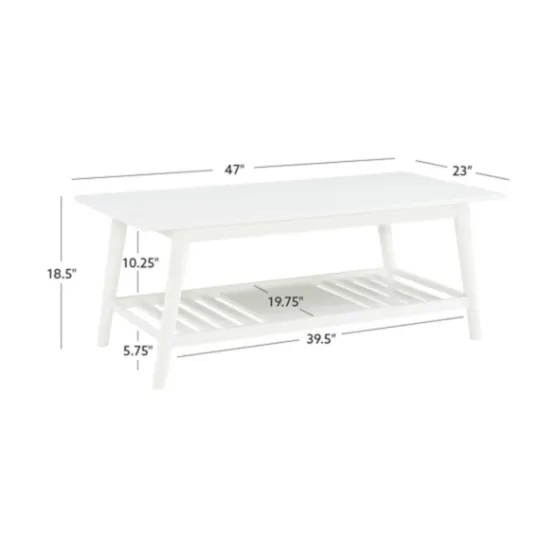 Kirkland's Home White Wood Midcentury Coffee Table- Coffee Tables