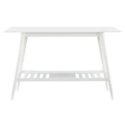 Kirkland's Home White Wood Midcentury Console Table- Console Tables