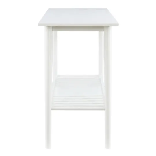 Kirkland's Home White Wood Midcentury Console Table- Console Tables