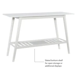 Kirkland's Home White Wood Midcentury Console Table- Console Tables