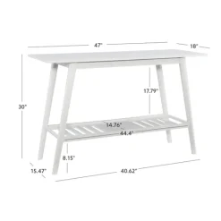 Kirkland's Home White Wood Midcentury Console Table- Console Tables