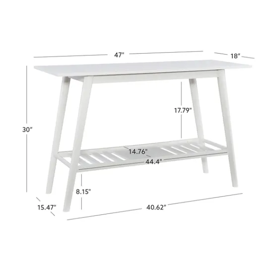 Kirkland's Home White Wood Midcentury Console Table- Console Tables