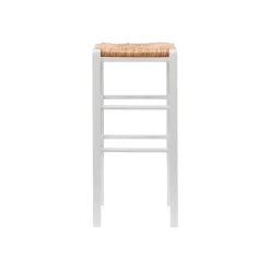 Kirkland's Home White Wood Seagrass Backless 2-Pc. Bar Stool Set- Bar Stools & Counter Height Stools