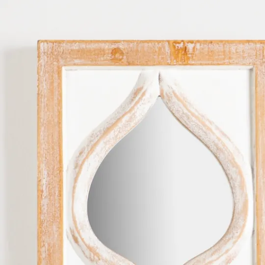 Kirkland's Home White Wood Stacked Teardrops Wall Mirror- Decorative Mirrors