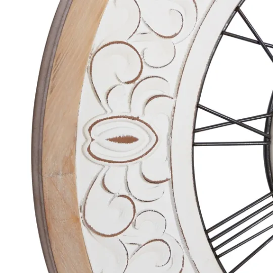 Kirkland's Home White Wood Vintage Farmhouse Clock- Clocks