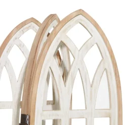 Kirkland's Home White Wood Windowpane 3-Panel Room Divider- Decorative Accents