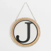 Kirkland's Home Whitewash Bead Trim Monogram J Plaque- Monogram Wall Decor