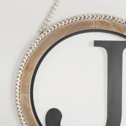 Kirkland's Home Whitewash Bead Trim Monogram J Plaque- Monogram Wall Decor