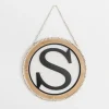 Kirkland's Home Whitewash Bead Trim Monogram S Plaque- Monogram Wall Decor